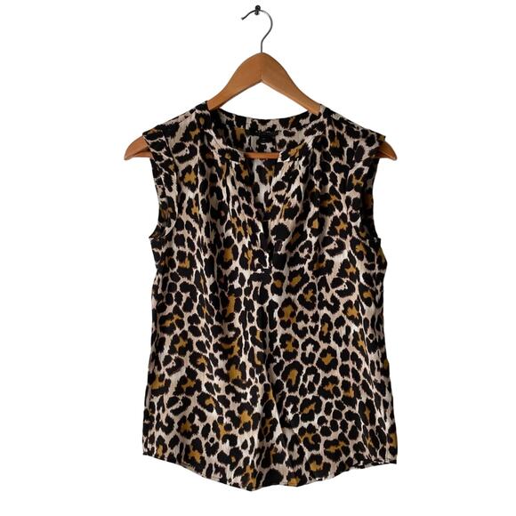 J. Crew Silk Leopard Tank Top Size 00 - Picture 1 of 5